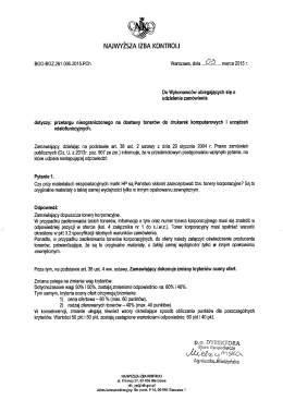Plik w formacie pdf odpowiedź na pytanie 1, zmiana kryteriów - NIK-u.
