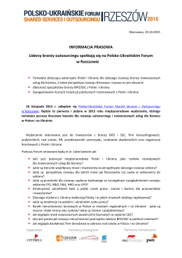 informacja prasowa PDF - Polsko-Ukraińskie Forum Shared Services i