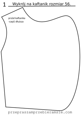 Wykr&oacute;j na kaftanik rozm. 56, PDF.