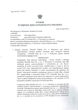 sygn. akt 111 c 1418/13