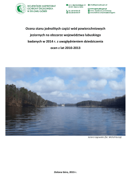 Ocena stanu jednolitych części wód powierzchniowych jeziornych