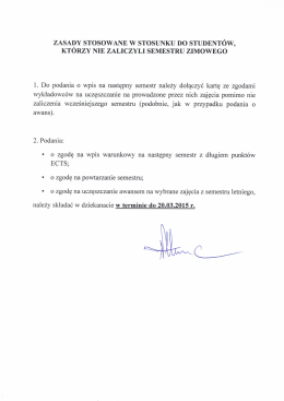 Zasady stosowane w stosunku do student&oacute;w, kt&oacute;rzy nie zaliczyli