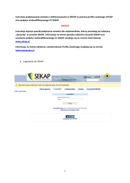 1 Instrukcja podpisywania wniosku o dofinansowanie w SEKAP za