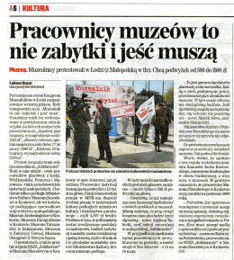 Pracownicy muzeum, to nie zabytki i jeść muszą