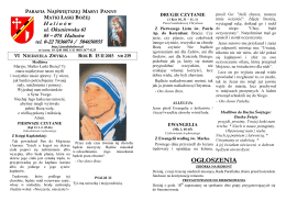 OGŁOSZENIA - Parafia Najświętszej Maryi Panny Matki Łaski Bożej