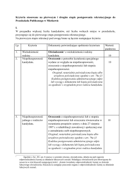 Kryteria rekrutacji do przedszkola na 2016-17