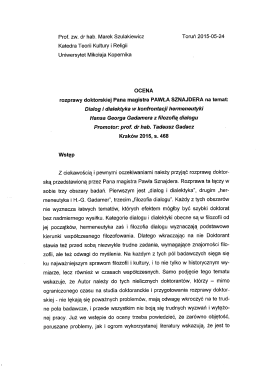 recenzja - prof. dr hab. Marek Szulakiewicz