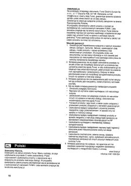 Szanowny Kliencie, Dziękujemy za zakup produktu Funai. Mamy