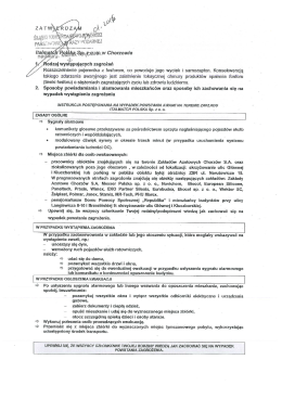 Instrukcja postępowania na wypadek powstania awarii na terenie