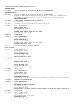 Program ramowy III Polskiego Kongresu Górniczego – Wrocław 2015
