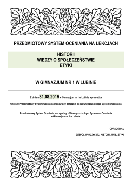 PSO - historia-wos-etyka - Gimnazjum nr 1 w Lubinie