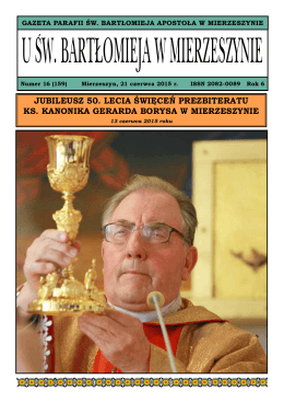 jubileusz 50. lecia święceń prezbiteratu ks. kanonika gerarda borysa