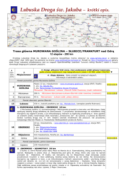 Krótki opis szlaku - Drogi św. Jakuba w Polsce