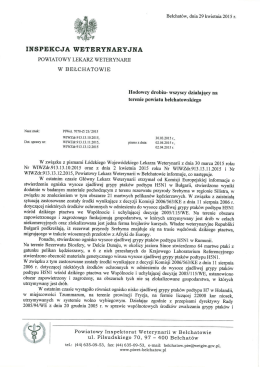 inspekcja weterynaryjna powiatowy lekarz weterynarh w bełchatowie