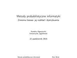 Metody probabilistyczne informatyki