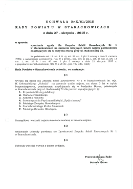 Uchwała Nr X/61/2015
