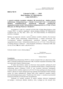 DRUK NR 93 Uchwała Nr XIII /……./2015 Rady Dzielnicy XV