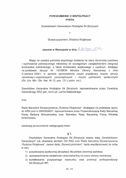 porozumienie 0 współpracy - Dowództwo Generalne Rodzajów Sił