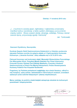 &bdquo;(. . .) kuchnia to swoisty język, najtn/valszy i najbardziej uniwersalny