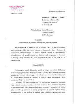 Wniosku do RDOŚ