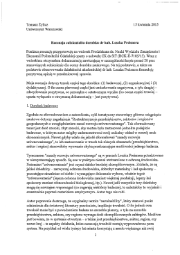 Recenzja prof. dr hab. Tomasz Żylicz