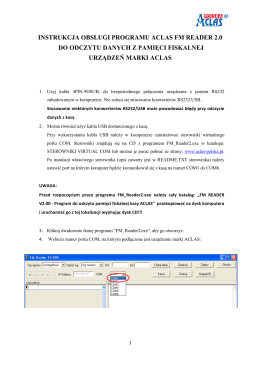 instrukcja obsługi programu aclas fm reader 2.0 do odczytu danych