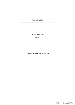 Plan Podziału - Unizeto Technologies