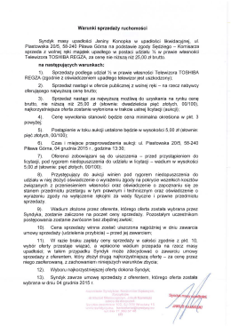Warunki sprzedaży ruchomości Janina Konopka