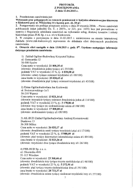 PROTOKÓŁ - Zakład Usług Komunalnych Sp. z oo w Kiełczowie