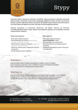 Zobacz pełną ofertę - Gościniec nad Wisłą Puławy. Wesela, Sala do