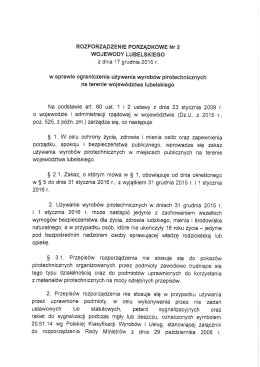 Rozporządzenie porządkowe Nr 2 Wojewody Lubelskiego w