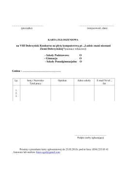 na VIII Dobrzyński Konkursu na płytę komputerową pt. ,,Ludzie znani