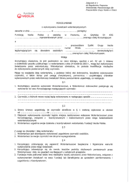 Wzór porozumienia wolontariackiego - Fundacja