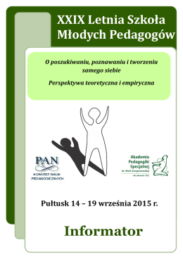 XXIX LSMP Program - Wydział Nauk Pedagogicznych Akademii