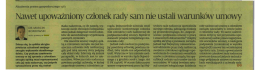 Nawet upoważniony członek rady sam nie ustali Warunków