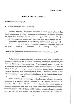 POMORSKA LIGA DEBAT - Zespół Szkół Ponadgimnazjalnych nr 3