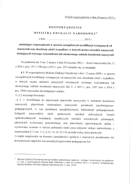Projekt Rozporzadzenia Ministra Edukacji Narodowej