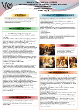 FILOZOFIA PRACY SZKOŁY - RODZICE V Liceum