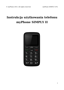 Instrukcja użytkowania telefonu myPhone SIMPLY II