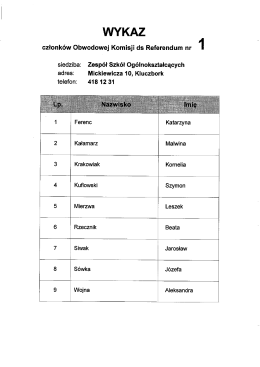 10. Wykaz członk&oacute;w Obwodowych Komisji ds