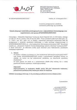 Odpowiedzi na pytania do SIWZ - 16.11.2015