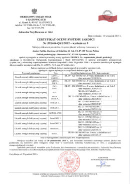 Certyfikat `Moduł D"