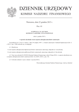 Uchwała Nr 633/2015 Komisji Nadzoru Finansowego z dnia 1