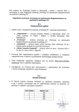 Regulamin korzystania z parkowania długoterminowego na
