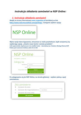 Instrukcja składania zamówień w NSP Online: