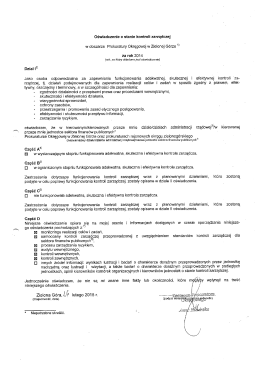 Oświadczenie Prokuratora Okręgowego o stanie kontroli zarządczej
