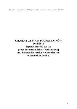 rok szkolny 2015 / 2016 - Szkoła Podstawowa im. Janusza Korczaka