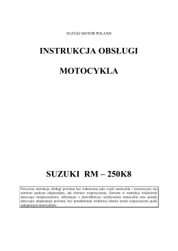 instrukcja obsługi motocykla suzuki rm – 250k8