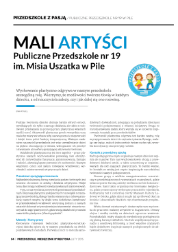 MALI ARTYŚCI - Publiczne Przedszkole nr 19 im. Misia Uszatka w Pile
