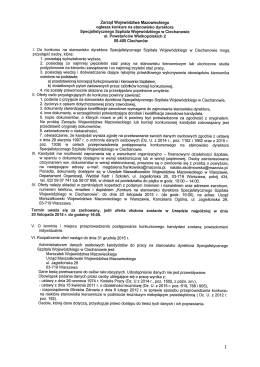 Zarząd Województwa Mazowieckiego ogłasza konkurs na
